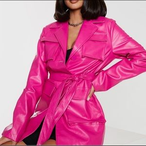 PRETTYLITTLETHING PU PINK LEATHER JACKET